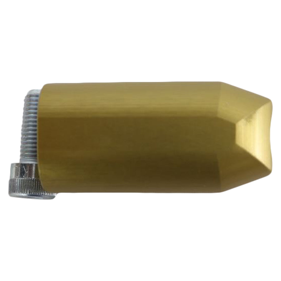 An image of a TC Bros. Pro Series Gold MX Shifter Peg for Harley Davidson Models cylinder on a white background.