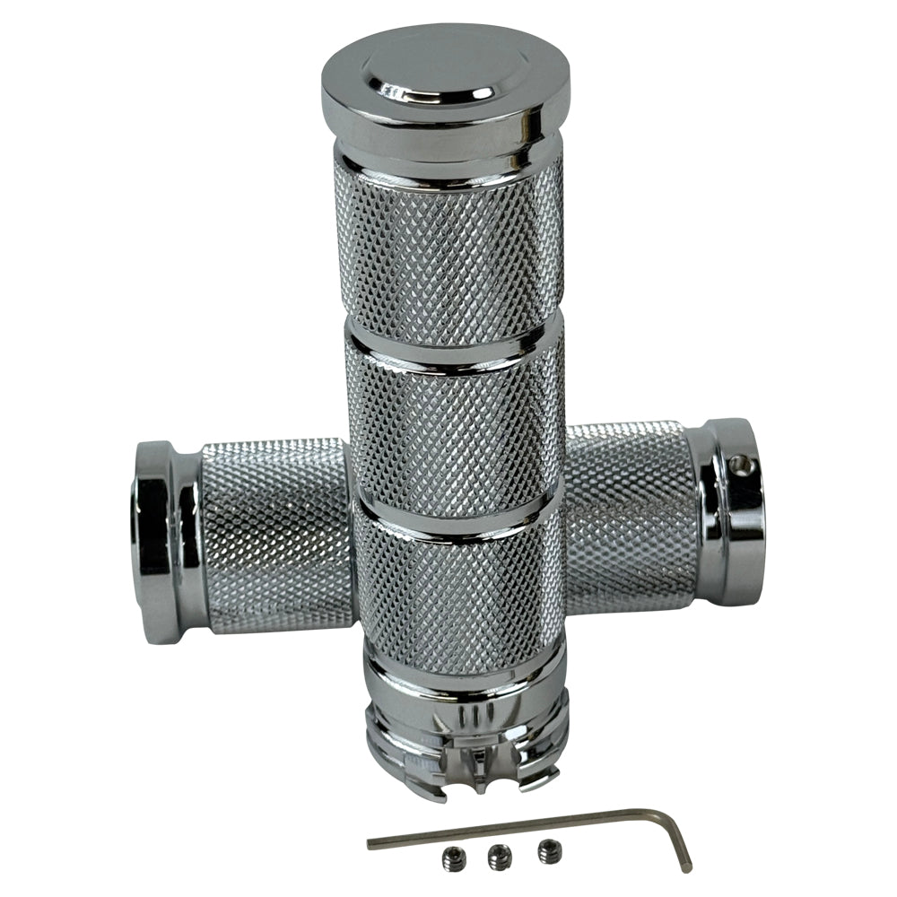 Moto Iron Knurled Billet Grips for Harley-Davidson Cable Throttle