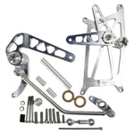 A set of TC Bros. Pro Series Mid Controls for a Harley Davidson Softail motorcycle.