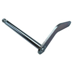 The Moto Iron® Shifter Shaft for 1991-2005 Harley-Davidson Dyna with mid controls features a metal L-shaped bracket and two mounting holes, shown on a white background.