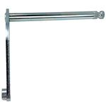 The Moto Iron® Shifter Shaft is a metal L-shaped bracket with a cylindrical rod and adjustment knobs, designed for 2006-2017 Harley-Davidson Dyna models with mid controls.