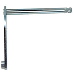 The Moto Iron® Mid Control Shifter Shaft for 2006-2017 Dyna Models (OEM #34621-06) features a metal bracket with a long cylindrical rod extending from a bent, flat plate, making it ideal for Dyna Models and Mid Control Shifter setups.