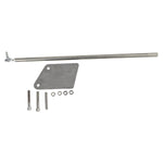 A TC Bros. Sportster Weld on Hardtail, featuring screws and bolts, with a TC Bros. Rear Brake Kit for 2004-13 Sportster Hardtail & OEM Forward Controls.