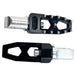 Three TC Bros. Pro Series MX Lite Foot Pegs for Harley Davidson models, featuring metallic spiked surfaces, are arranged side by side in silver, black, and gold.