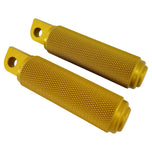 Three pairs of TC Bros. Nomad Footpegs for Harley-Davidson in silver, black, and gold are shown with bold text "Harley-Davidson Male Mount"—the perfect motorcycle footpegs for your ride.