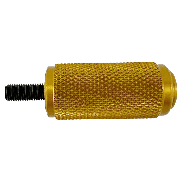 A TC Bros. Nomad Shift Peg for Harley Models - Knurled - Gold (sold each) with a screw on it, designed for traction and stability.