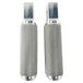 Two stainless steel TC Bros. Nomad Passenger Foot Pegs fits 2018-up Harley Softail M8 & Pan America, one upright and one lying on its side, showcasing their textured grip surfaces and mounting holes—perfect for adding a touch of rugged functionality.