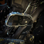 Three TC Bros. Pro Series MX Brake Pedal Pads for 1984-Up Harley-Davidson Touring in silver, black, and gold, each with a bolt-studded X-pattern—ideal for upgrading your Harley Bagger brake pedal pad.