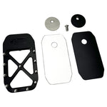 Three TC Bros. Pro Series MX Brake Pedal Pads for 1984-Up Harley-Davidson Touring in silver, black, and gold, each with a bolt-studded X-pattern—ideal for upgrading your Harley Bagger brake pedal pad.