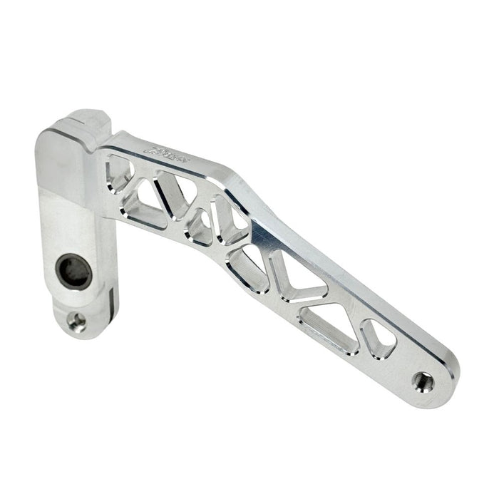 The TC Bros. Pro Series Truss Brake Pedal fits 1991-2017 Harley-Davidson Dyna models, featuring a billet aluminum construction with cut-out triangular patterns and mounting holes.