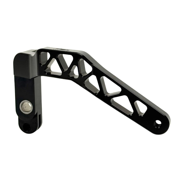 The TC Bros. Pro Series Truss Brake Pedal fits 1991-2017 Harley-Davidson Dyna models, featuring a billet aluminum construction with cut-out triangular patterns and mounting holes.