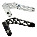 The TC Bros. Pro Series Truss Brake Pedal fits 1991-2017 Harley-Davidson Dyna models, featuring a billet aluminum construction with cut-out triangular patterns and mounting holes.