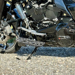 Two silver-finished metal bicycle crank arms, each with a slot and hole for attachment—crafted with the same precision as the TC Bros. Pro Series Shift Lever for 1982-Up Harley-Davidson Big Twin.