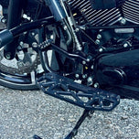 Two silver-finished metal bicycle crank arms, each with a slot and hole for attachment—crafted with the same precision as the TC Bros. Pro Series Shift Lever for 1982-Up Harley-Davidson Big Twin.