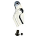 Two metal brackets, one silver and one black, each with a matching screw and bolt, displayed on a white background. Text reads "TC Bros. Pro Series Easy Shift Lever Extension for Harley-Davidson Big Twin—Milwaukee-Eight.