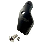 Two metal brackets, one silver and one black, each with a matching screw and bolt, displayed on a white background. Text reads "TC Bros. Pro Series Easy Shift Lever Extension for Harley-Davidson Big Twin—Milwaukee-Eight.