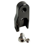 The TC Bros. Pro Series Easy Shift Lever Extension for Harley-Davidson Big Twin—Twin Cam includes silver and black metal brackets with threaded holes, engraved logos, and screws. Fits Touring, Dyna, and Softail models.