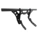 The TC Bros. Front Crash Bar for Harley-Davidson M-8 Softail w/ Mid Controls is a black metal engine guard, shown with mounting hardware—bolts, washers, spacers, and brackets—ideal for added protection on your Softail.