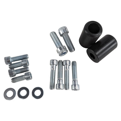 A set of bolts, nuts, and washers for a motorcycle, including mid controls for a TC Bros. M8 Softail Front Crash Bar fits 2018+ FXST, FXBB, FXBBS, FXLR, FXLRS, FXLRST Harley Davidson Softail.