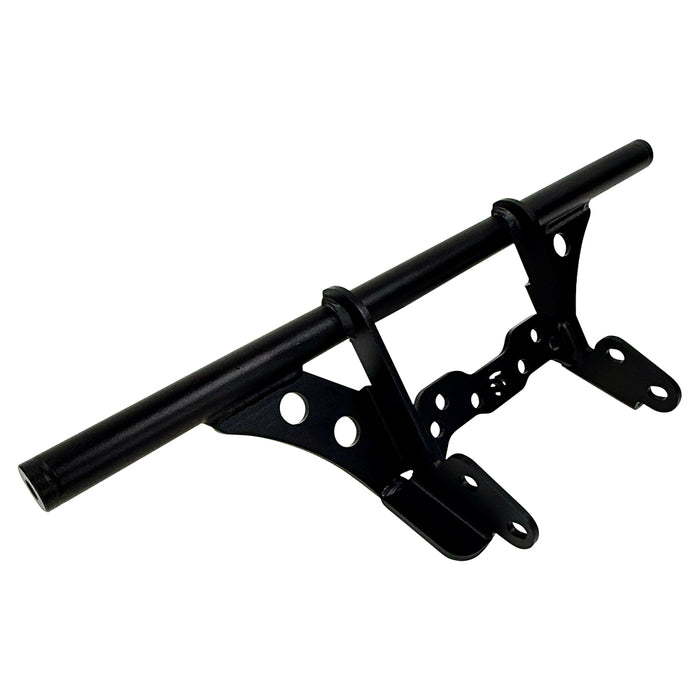 The TC Bros. Front Crash Bar for 2004-2022 Harley-Davidson Sportster features black metal arms and a horizontal bar with multiple mounting holes, offering added crash protection. Shown on a white background. Brand: TC Bros.
