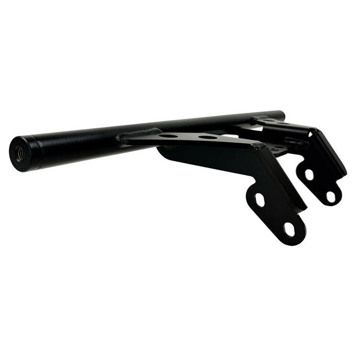 The TC Bros. Front Crash Bar for 2004-2022 Harley-Davidson Sportster features black metal arms and a horizontal bar with multiple mounting holes, offering added crash protection. Shown on a white background. Brand: TC Bros.