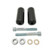 TC Bros. Upper Shock Mount Crash Sliders for 2000-2022 Harley-Davidson Sportster shown with two black sliders, two silver bolts, washers, and spacers on a white background—perfect for added crash protection.