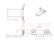 A drawing showing the dimensions of a TC Bros. Weld On Single Hole Rear Fender Mount for Bobbers & Choppers.