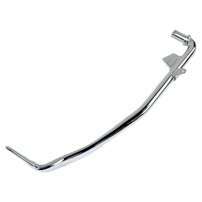 A Moto Iron® Chrome +1" Kickstand 1999-2005 Dyna 12" motorcycle exhaust pipe.