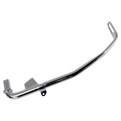 A Moto Iron® Chrome +1" Kickstand 1999-2005 Dyna 12" motorcycle exhaust pipe.