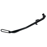 A Moto Iron® black +1" kickstand designed for 2006-2017 Dyna models, accompanied by durable rear shocks and mounting brackets.