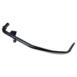 A Black +1" Kickstand by Moto Iron®, designed for a 1999-2005 Dyna 12", is displayed against a white backdrop, highlighting its sleek design similar to high-strength steel exhaust pipes.