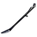 Moto Iron® Black +1" Kickstand for Harley-Davidson Sportster 1989-2003. Features a flat foot, mounting bracket, and extended length—ideal sidestand upgrade. Product shown isolated on white background.