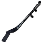 A Moto Iron® black +1" Kickstand 2004-2021 Sportster 9" (Except 21 Sportster S/RH 1250S) for a Harley-Davidson Sportster motorcycle on a white background.