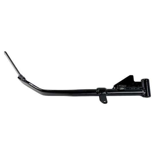 A Moto Iron® black +1" Kickstand 2004-2021 Sportster 9" (Except 21 Sportster S/RH 1250S) for a Harley-Davidson Sportster motorcycle on a white background.