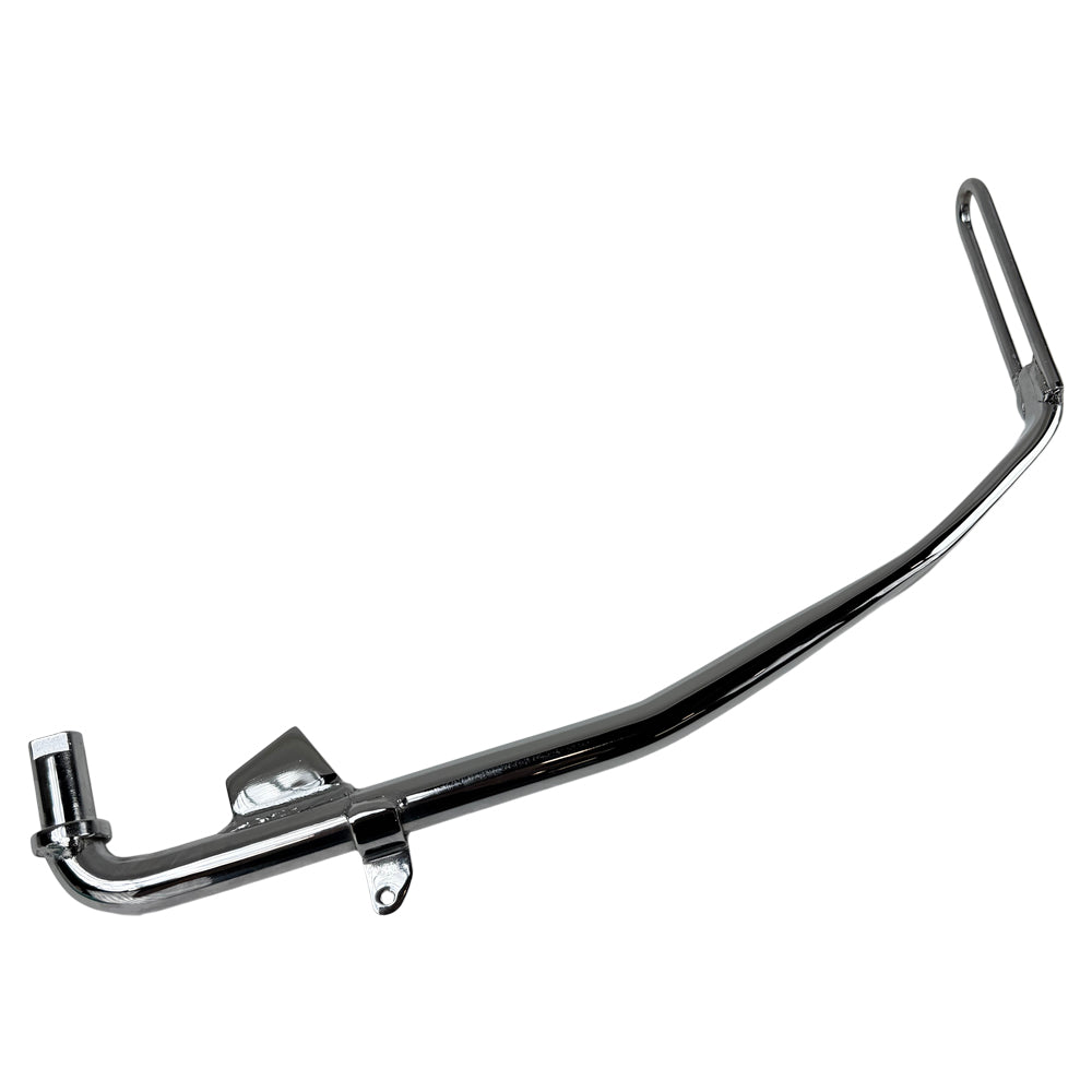 A Moto Iron® Chrome +1" Kickstand 2006-2017 Dyna 12", perfect for Dyna motorcycles, with a secure fitment.