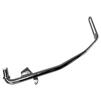 A Moto Iron® Chrome +1" Kickstand 2006-2017 Dyna 12", perfect for Dyna motorcycles, with a secure fitment.