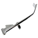 The Moto Iron® Chrome +1" Kickstand for 2004-2021 Sportster models (except the 21 Sportster S/RH 1250S) is crafted from high-strength steel and features a chrome finish, a mounting bracket, and a flat base for enhanced stability. Ideal for bikes with extended forks or those looking to achieve the classic Sportster kickstand look.