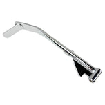 The Moto Iron® Chrome +1" Kickstand for 2004-2021 Sportster models (except the 21 Sportster S/RH 1250S) is crafted from high-strength steel and features a chrome finish, a mounting bracket, and a flat base for enhanced stability. Ideal for bikes with extended forks or those looking to achieve the classic Sportster kickstand look.