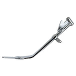 The Moto Iron® Chrome +1" Kickstand for 2004-2021 Sportster models (except the 21 Sportster S/RH 1250S) is crafted from high-strength steel and features a chrome finish, a mounting bracket, and a flat base for enhanced stability. Ideal for bikes with extended forks or those looking to achieve the classic Sportster kickstand look.