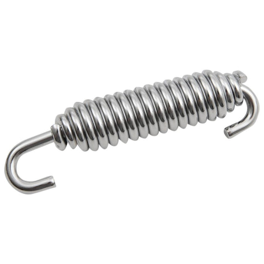 The Drag Specialties Moto Iron Kickstand Spring for Harley-Davidson 1936-1990 features hooks on both ends and serves as a durable replacement part for various motorcycle and industrial applications.