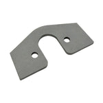 Close-up of the TC Bros. Weld-On Sissy Bar Mount Bracket for Model A/B Tail Light, showing a round metal fixture's backside with two exposed wires, gray mounting plate, screws, and bracket—ideal for secure tail light installation.