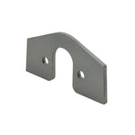 Close-up of the TC Bros. Weld-On Sissy Bar Mount Bracket for Model A/B Tail Light, showing a round metal fixture's backside with two exposed wires, gray mounting plate, screws, and bracket—ideal for secure tail light installation.