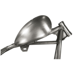 A Mid-USA 2 Gallon Wassell-Style Peanut Gas Tank in matte silver, teardrop-shaped with an open cap hole on top, is photographed against a white background.
