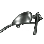 A Mid-USA 2 Gallon Wassell-Style Peanut Gas Tank in matte silver, teardrop-shaped with an open cap hole on top, is photographed against a white background.
