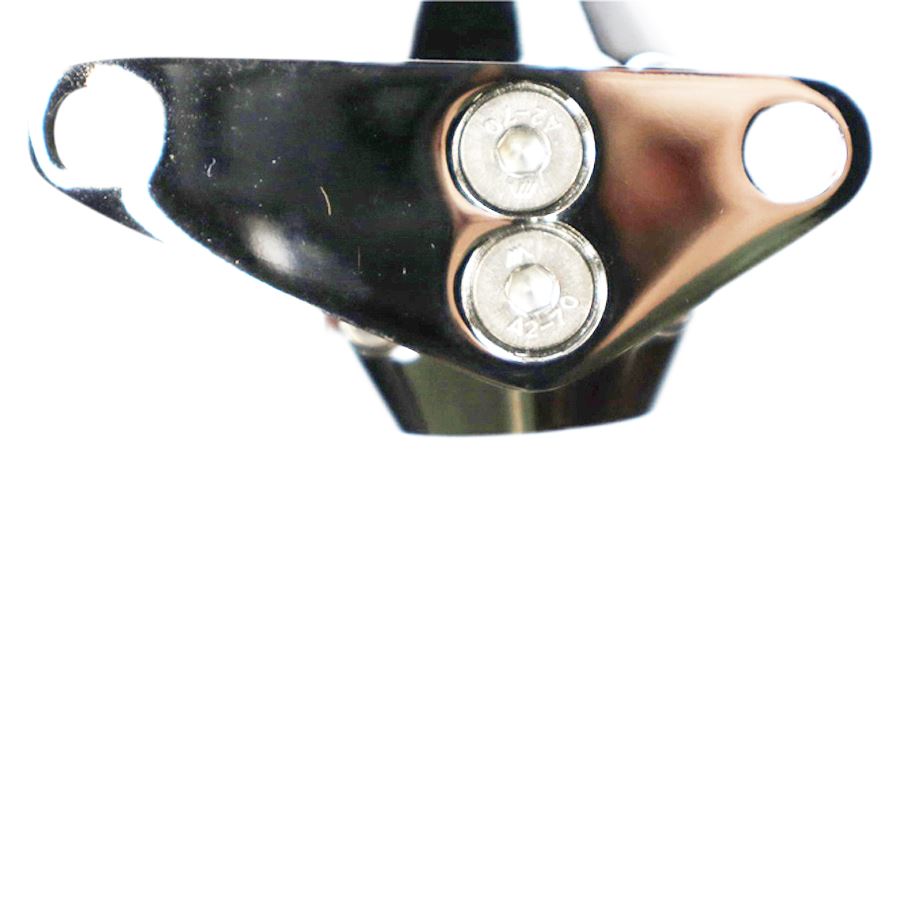 An image of Moto Iron® Chrome Removable Front Fender Mounts For Springer Front Ends on a bike.