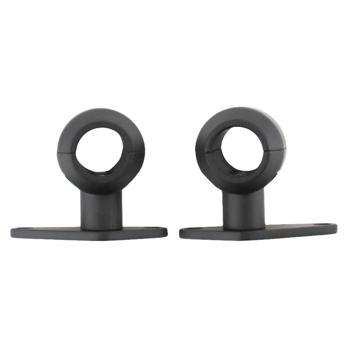 A pair of Moto Iron® black removable front fender mounts for Springer Front Ends (fits Moto Iron Springers) on a white background.