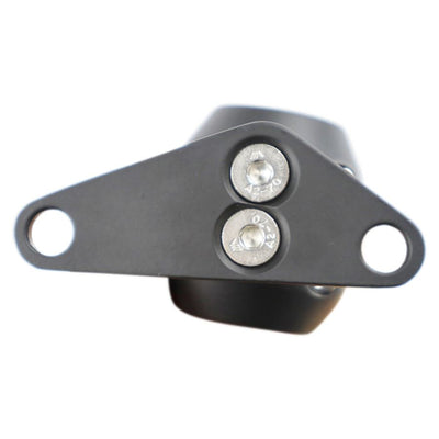 A Moto Iron® handlebar mount with two lights, suitable for narrowglide front fenders.