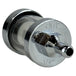 The Moto Iron® 1/4" Inline Glass Mini Fuel Filter features a transparent cylindrical body with 1/4" barb fittings, allowing easy viewing of the internal filter element for sediment protection.