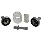 The Moto Iron® 5/16" Inline Glass Mini Fuel Filter features a transparent cylindrical body with metal ends and an internal mesh filter; fits 5/16" fuel lines.