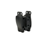 The Moto Iron® Front Motor Mount for Dyna FXD/FXDWG (OEM # 47583-90/B) in black metal, with four bolt holes, is showcased on a white background.